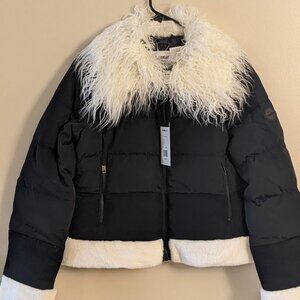 New NWT WILLIAM RAST Justin Timberlake Black Down Filled Bomber Jacket Coat $250